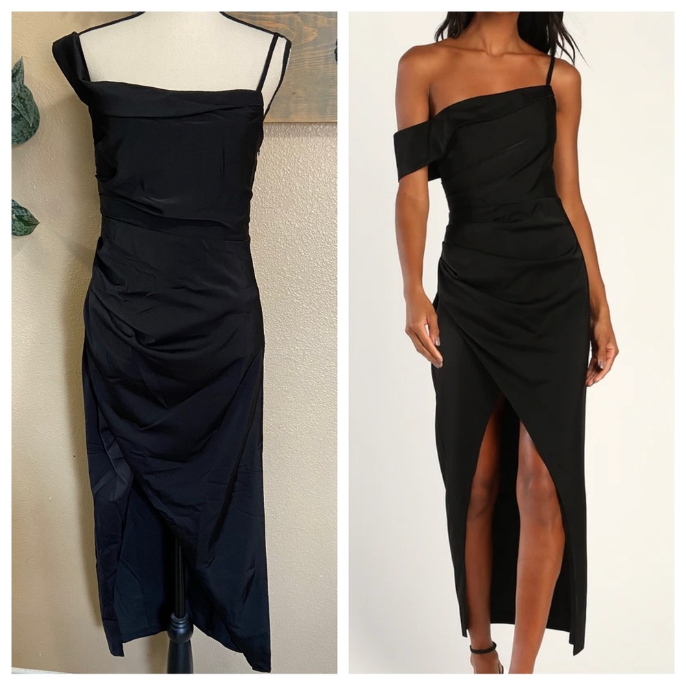 Lulu's Black Midi Dress